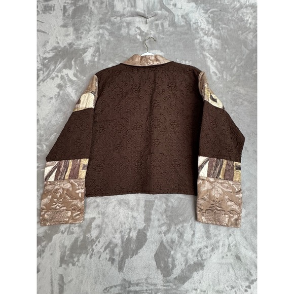 Flashback Quilted Jacket Geometric Print Brown Beige Women's Size M‎ - Picture 8 of 9